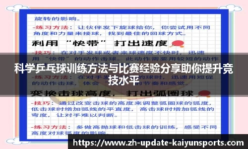 科学乒乓球训练方法与比赛经验分享助你提升竞技水平
